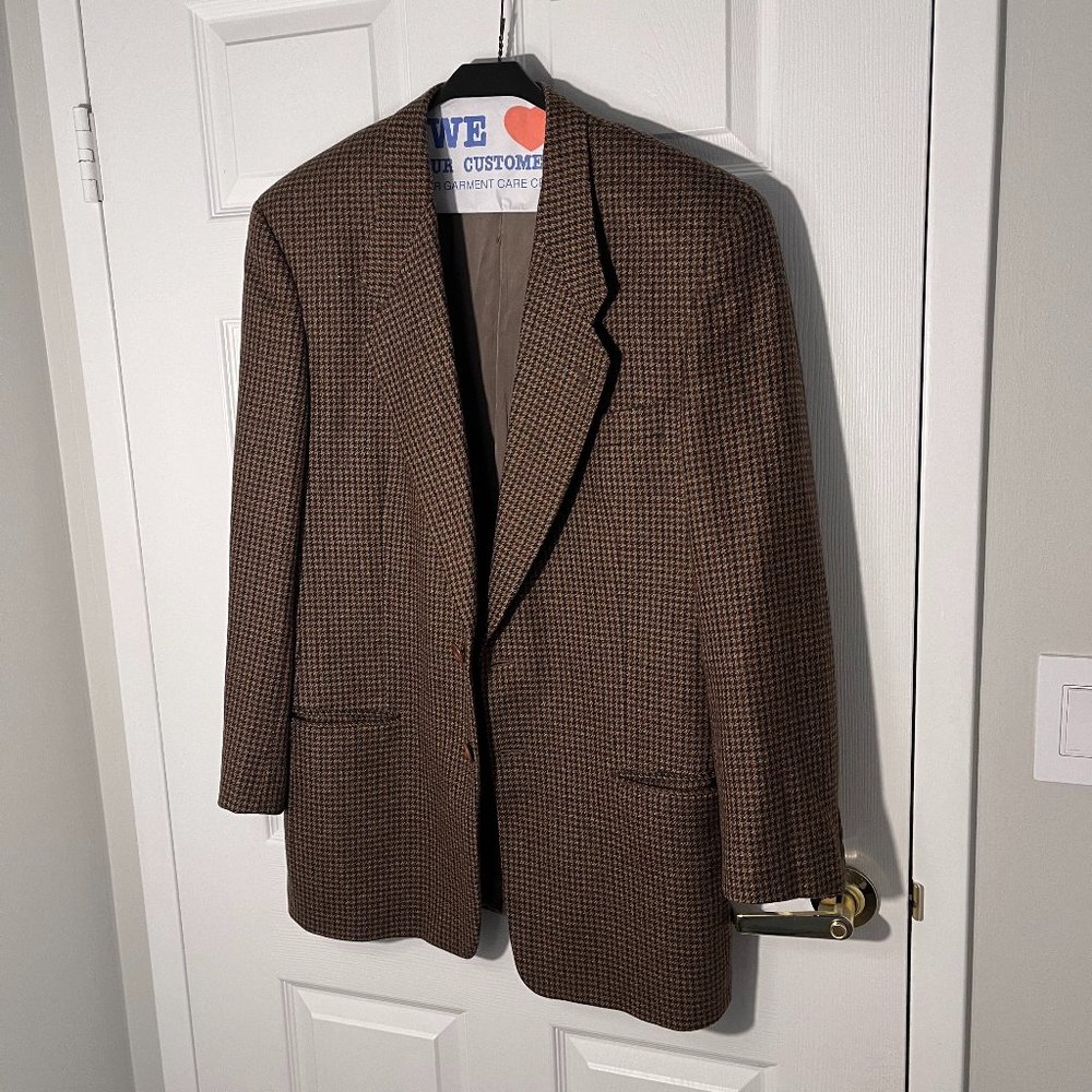 Giorgio Armani Brown Houndstooth Sport Coat 44S